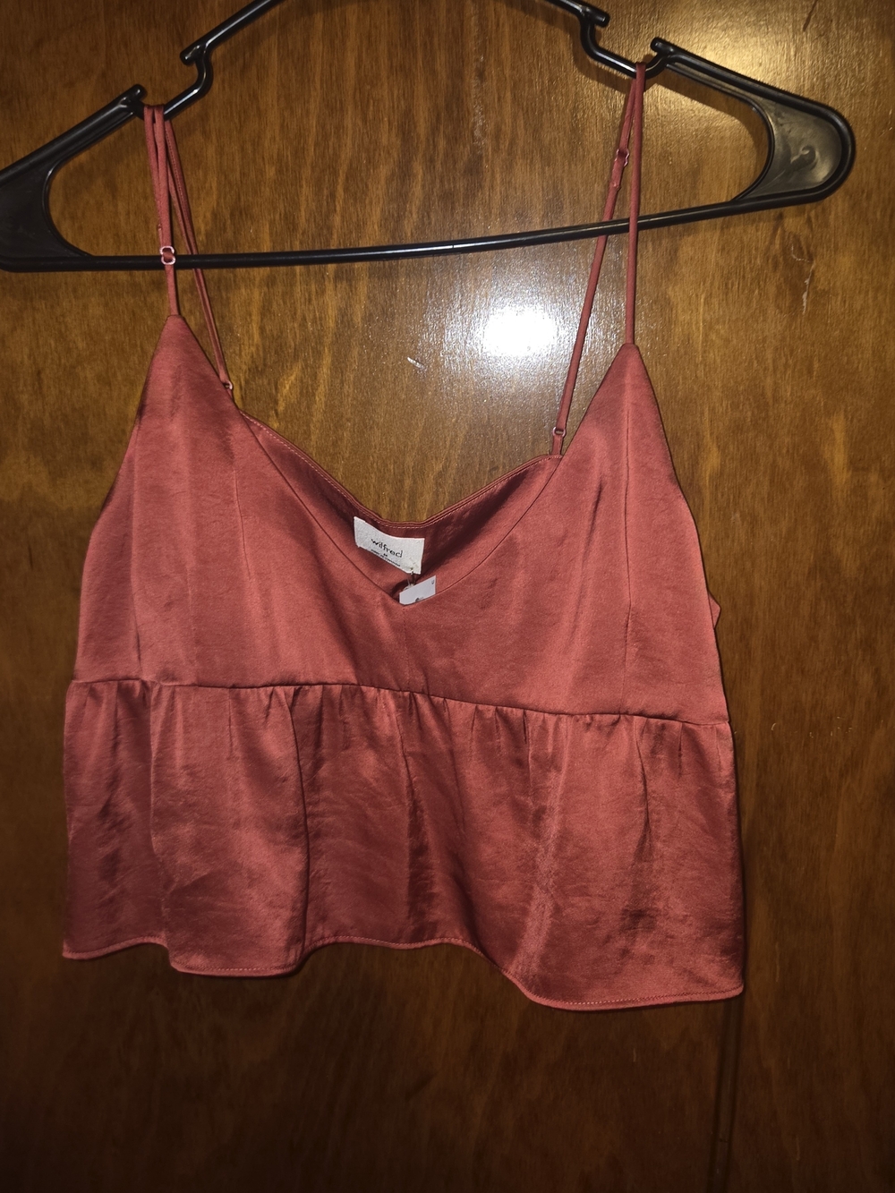 Wilfred Rosy Red Satin Peplum Cami